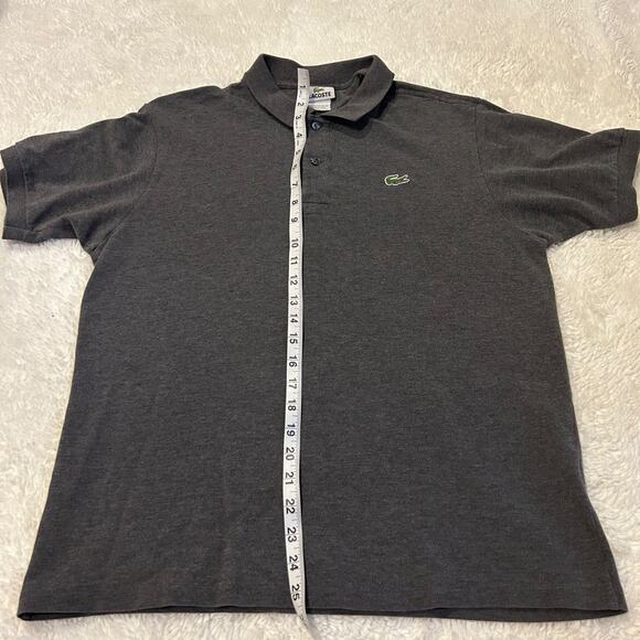 Lacoste Classique Polo Shirt In Grey Mens Large Preppy Country Club Classic Logo - Picture 5 of 7